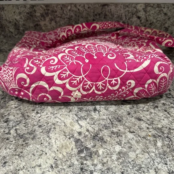 Vera Bradley Tote Bag Fabric Pink and White Floral Pattern - Picture 5 of 11